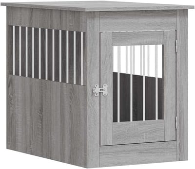 Hondenkennel met Tafelblad 55x80x68 cm Hout Grijs Sonoma Hondenbox Bench