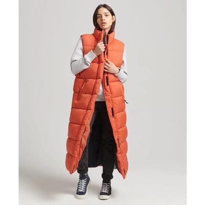 Superdry - Lange pufferbodywarmer van ripstopmateriaal - Dames - Gilets