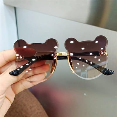 Lunettes de soleil pour enfants Forme d'ours Lunettes pour enfants Tendance Filles Lunettes de dessin animé Lunettes de soleil Conducteur Anti-reflet Garçons Lunettes de soleil de dessin animé black