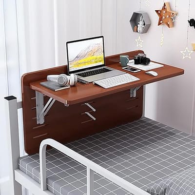 Opvouwbare Wandtafel - Zwevend Nachtkastje Plank - Ruimtebesparend Werken - 90° Opvouwbaar Ontwerp - 80x30x35cm - Bruin