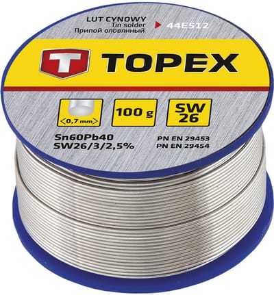 Topex soldeertin  0,7mm, Sn60%, 100gr, Sw26
