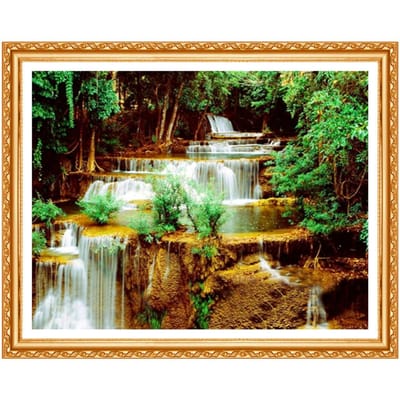 VOLLEDIGE Diamond Gift 5D Waterval Natuurlijk Landschap DIY Diamond Schilderen Cross Stitch Home Decor 20X30CM beige
