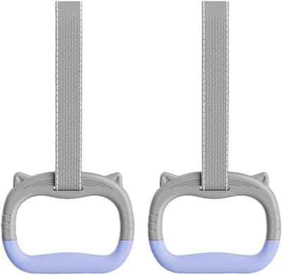 Gymnastiek Ringen - Fitness Ringen Kinderen - Kracht Training - Verstelbare Riemen - 119 cm - Grijs