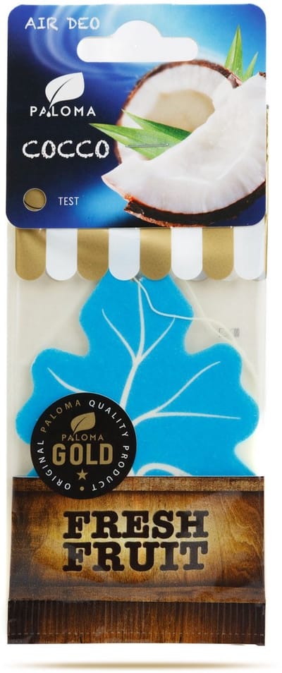 Paloma Gold Fresh Fruit Cocco Luchtverfrisser Auto – Hangend – Min. 2 Weken Geur – Auto & Interieur – 1 Stuk [P03479]