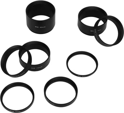 Dailygoody - Verlengbuizen - M48 Verlengbuis Kit - 8 Stuks - Brandpuntsafstand Verlengring - Astrofotografie - M48X0.75 - Geschikt voor Telescoop - 30