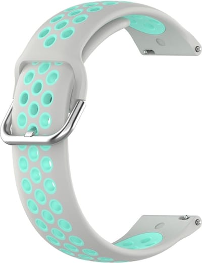 Siliconen bandje - geschikt voor Samsung Gear S3 / Galaxy Watch 3 45 mm / Galaxy Watch 46 mm - grijs-mintgroen
