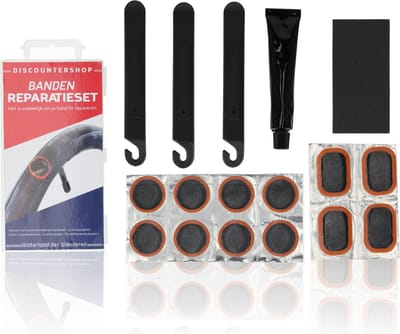 Bandenreparatieset - Bandenplakset Compleet - Bandenplakset fietsreparatie set - Plakbeurten - Bandenplakset auto - Auto - Fiets - Beste bandenplakset - Bandenplakset - 3x bandenlichters, 1x schuurpapier, 12x zelfklevende pleisters