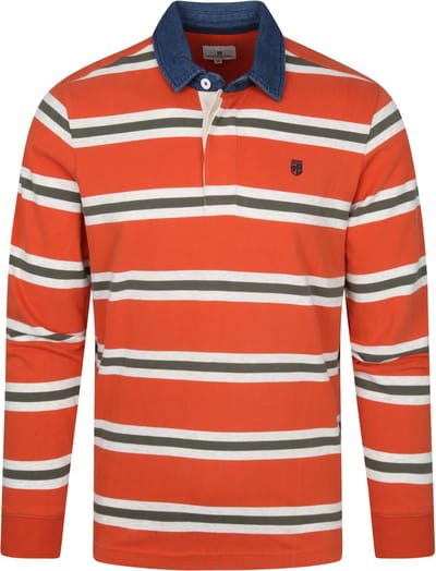 State of Art - longsleeve Rugbyshirt Rood - Modern-fit - Heren Poloshirt Maat L