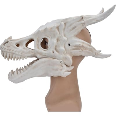 Masque de Crâne de Dinosaure Simulation Latex Couvre-Tête Costume d'Halloween Fête Cosplay Accessoires Décoration white