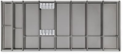 Bestekbak Cuisio grafietgrijs - voor corpusbreedte: 1200 mm / breedte (binnen): 1120-1126 mm / diepte (binnen) 473 mm / hoogte 55 mm