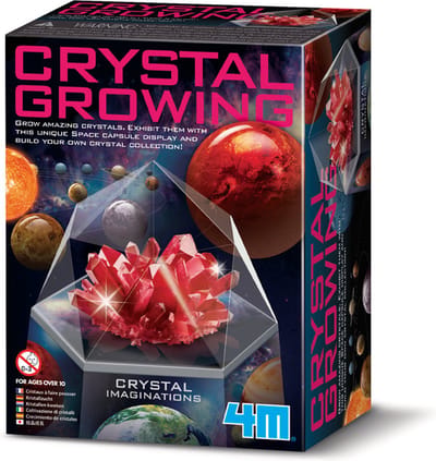 4M Wetenschap En Spel - Groei Kristallen - Ruimte - Crystal Growing - Rood - 10 Jaar