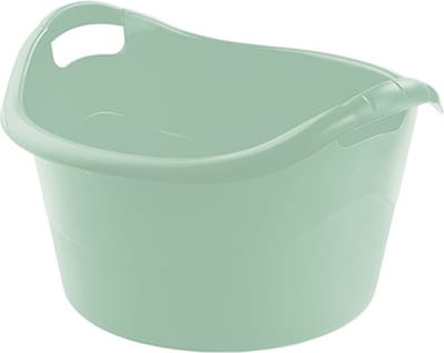 Hega Hogar Grote teil/afwasbak/kuip - kunststof - rond - handvatten - 45 x 27 cm - 18 liter - mintgroen - huishouden/schoonmaak/wasgoed
