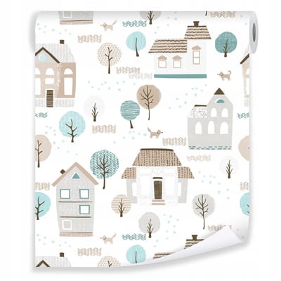 WALLARENA - Behang - Breedte 50 cm - Scandinavisch ontwerp - Geschikt voor kinderkamers - 10m