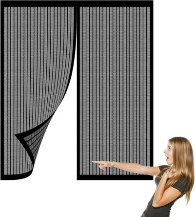 Raamhor met Magneten - Muggenhor Balkon - Insecten Buiten Houden - Snelle Magnetische Sluiting - 150 x 72 cm - Zwart