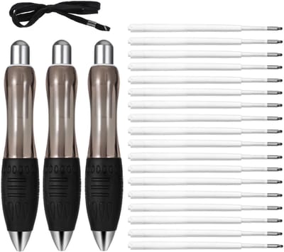 Cosensi - Heavy Ballpoint Pen - Ergonomische Grip - Zware Pen voor Gemakkelijk Schrijven - Zwart - Geschikt voor Mensen met Handproblemen - 3 Stuks