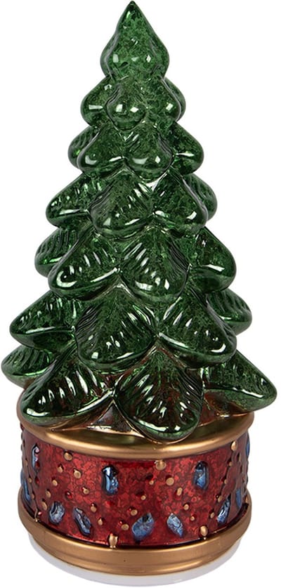 Clayre & Eef Kerstdecoratie met LED-verlichting Kerstboom Ø 12x27 cm Groen Kunststof