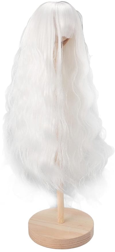 Dailygoods- Poppenpruik Lange Krullend - Soepel Zijdeachtig Haar - Geschikt voor 1/4 Poppen - Hoofdomtrek 18,5-21 cm - Premium Constructie - Voorkomt Afwerpen - Poppenhaar