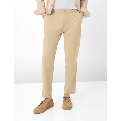 Brax Heren Chino  Style TINO CANVAS, lichtbeige, maat 30/30