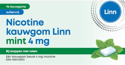 Linn Nicotine Kauwgom Mint 4 mg - 96 stuks
