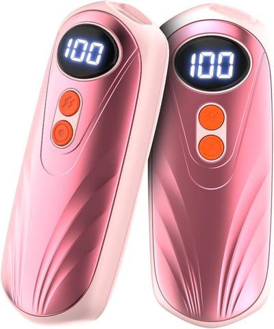 Handwarmer Oplaadbaar - Verwarmende Handen - Buiten Activiteiten - Dubbel Pack - 13 cm Lengte - Roze