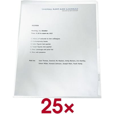 25x Leitz Recycle Zichtmap A4 - 90% Pre-consumer Gerecycled Plastic - Transparant