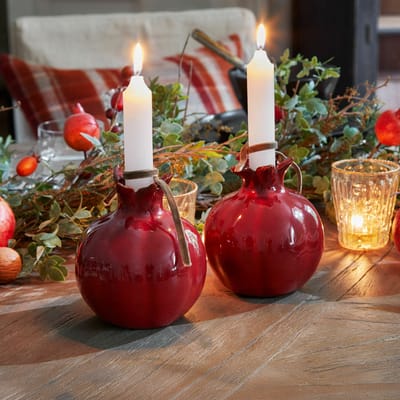 LOBERON Kaarsenhouder set van 2 Karidah rood