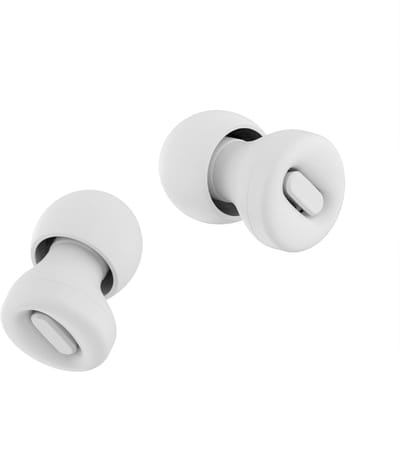 Klar Focus Earplugs- Oordoppen - Voor Concentratie - Focus en Reizen- Comfortabele, Herbruikbare Gehoorbescherming - 23dB SNR Geluidsdemping - 4 Maten Zachte Siliconen Eartips XS/S/M/L - Sand/Wit