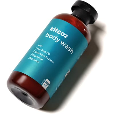 Kitcoz Anti-schimmel Douchegel Voor Mannen & Vrouwen met Tea Tree Olie Tegen Schimmelinfectie, Jeuk & Bacteriële Infectie - Parabeenvrij (300 ml) blue