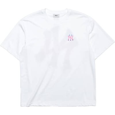 MLB New York Yankees SS26 Effen Kleur Losse Pasvorm Verlaagde Schouders Korte Mouwen Gradiënt Sterrenhemel Achterlabel T-shirt Unisex T-shirts 3ATSB6063-50WHS L white