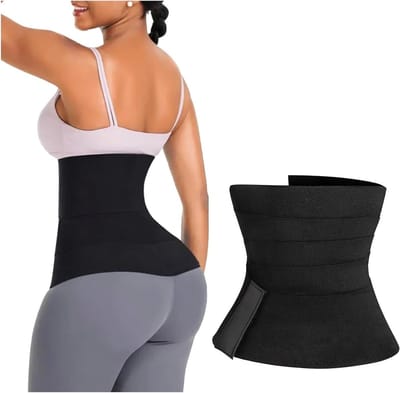 Effectieve Body Shaper voor Vrouwen - Sauna Band voor Gewichtsverlies, Buikverpakking en Thuis Fitness, Plus Size, Zwart