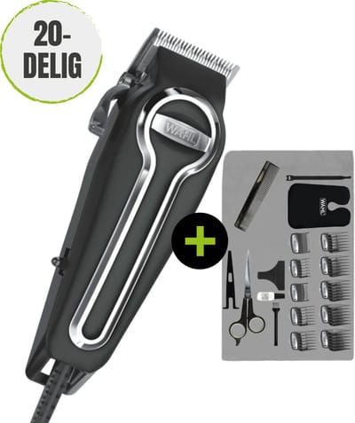 Tondeuse Wahl Elite Pro Corded - Met 20 Accessoires - 40% Sneller Scheren door Zelfslijpende Messen - Haartrimmer Mannen - Tondeuse Mannen Hoofdhaar - Trimmer Mannen - Trimmer Baard - Tondeuze - Trimmer - Tondeuse Hoofdhaar