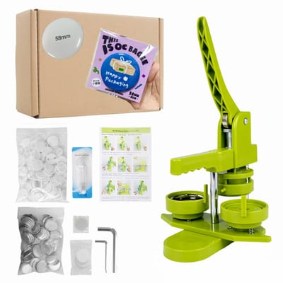 Button Maker 58mm Complete Set - Pin Maker met 100 Buttons - Badge Maker - Pin machine - Buttonmachine - Installatievrij - Groen - Speldbadge - DIY-cadeau voor kinderen - Anime cadeau