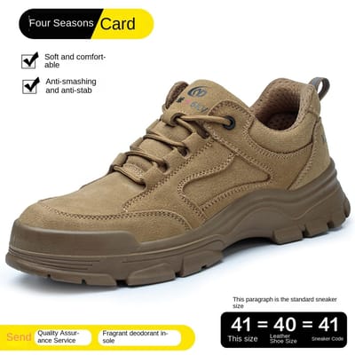 Chaussures de travail pour hommes anti-écrasement, anti-perforation, à semelle solide isolée, en cuir résistant à l'usure et respirant, chaussures de sécurité ultralégères 46 red