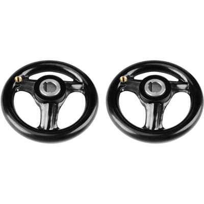 2 Jeux Volant d'inertie à 3 branches avec poignée amovible 12x100mm Volant rond pour tour Fraiseuse Noir