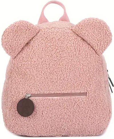 Livano Teddy Tas - Fluffy - Rugzak - Backpack - Schooltas - Dames - Heren - Meisje - Jongens - Roze