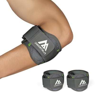 Elastische elleboogbandage voor ondersteuning en pijnverlichting in donkergrijs