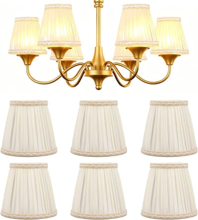 Set van 6 Stof Lampenkappen voor Wandlampen en Tafellampen - 9 x 13 x 14 cm, Geschikt voor Kandelaar en Chandelier Lampen
