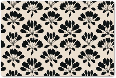Placemats 45x30 cm - Placemat kunststof - 1 stuk - Abstract - Patroon - Zwart - Borden onderleggers - Decoratie voor op tafel - Keuken tafeldecoratie accessoires - Vinyl onderlegger - Tafelversiering
