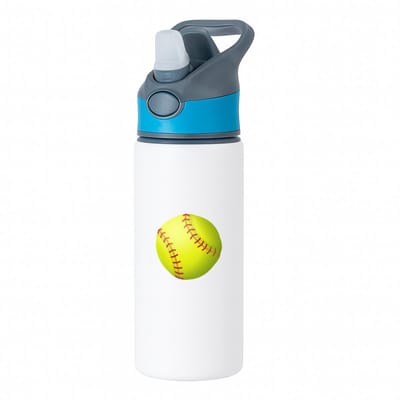 Hacebo® - Honkballer waterfles met rietje blauw - Honkbal - Honkballers - sport - bal - cadeau - water fles - 650ML