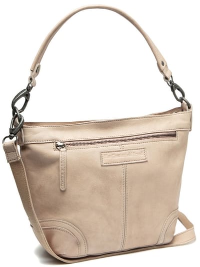 The Chesterfield Brand Leren Schoudertas Lucy Small Hobo Bag Beige