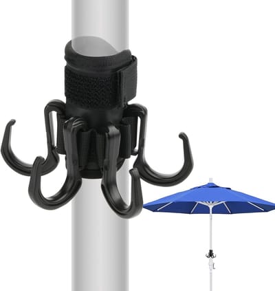 Strandparasolhaak - 4-armige ophanghaak voor parasols - Tuinparasolhaak - parasolhaak - Strandparasolhaken voor aan de stok - Geschikt voor Stran - Camping en Tuin - Gereedschapsloze Installatie - ABS - Geschikt voor Ophangen van Handdoeken