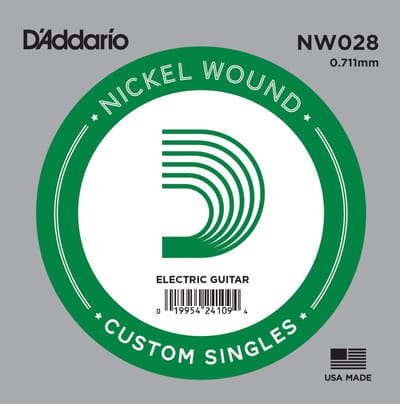 D'Addario NW028 nikkel omwonden enkele snaar - Enkele snaar voor gitaar