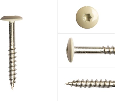 Wovar Kleurkopschroeven Beige rvs 4.8 x 38 mm | Doos 100 Stuks