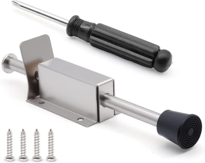 Deurstopper Voetbediening Roestvrij Staal Rubberen Buffer Schroeven - Metalen Deurstopper Binnen Buiten Balkondeur