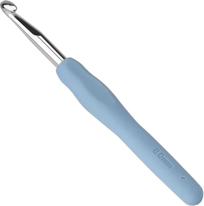 SnelShoppen - Ergonomische Haaknaalden 8 mm - Aluminium Haaknaalden met Zacht Handvat voor Beginners en Hobbyisten - Ideaal voor Haken en Creatieve Pr