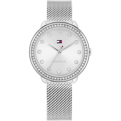 Tommy Hilfiger TH1782698 DEMI Dames Horloge - Mineraalglas - Staal - Zilverkleurig - 33 mm breed - Quartz - Druksluiting - 3 ATM (spatwater)
