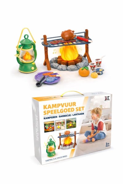 Kampvuur Speelgoed Set – Camping & Barbecue Speelset – Kinderen vanaf 3 jaar - 3+ - 28 accessoires - Speelgoedkeuken - Keuken voor kinderen