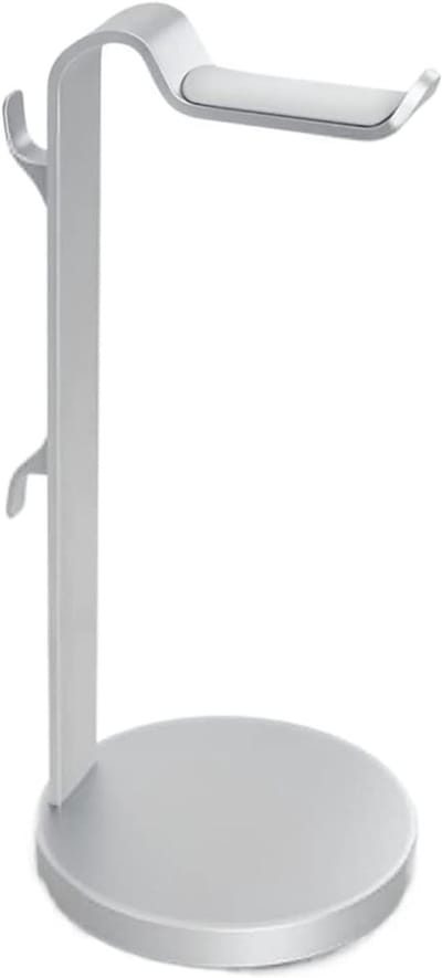 Hoofdtelefoon standaard - Oortelefoon houder - Bureau organiseren - Duurzaam aluminium - 12 x 27 cm - Zilver