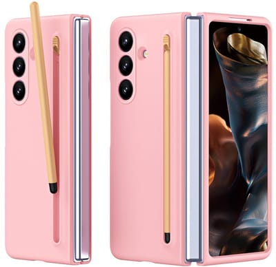 Lunso Geschikt voor Samsung Galaxy Z Fold 7 backcover hoes met Stylus & screenprotector - Roze