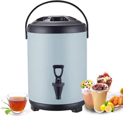 Waterdispenser met Kraan - Thermoskan Waterkoker - Feesten en Partijen - Dubbelwandige Isolatie - 10 Liter - Zilver